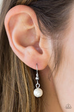 Load image into Gallery viewer, Paparazzi Elegant Ensemble - White Beads - Shimmery Silver Chain Necklace &amp; Earrings - $5 Jewelry With Ashley Swint