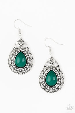 Paparazzi Flirty Finesse - Green Teardrop - Earrings - $5 Jewelry With Ashley Swint