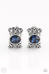 Paparazzi Glamorously Grand Duchess - Blue Clip On Earrings - $5 Jewelry With Ashley Swint