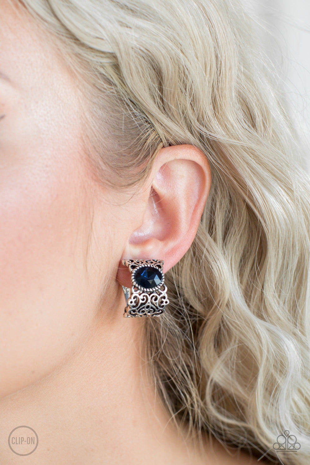 Paparazzi Glamorously Grand Duchess - Blue Clip On Earrings - $5 Jewelry With Ashley Swint