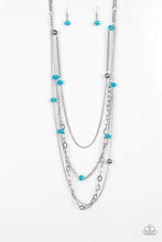 Load image into Gallery viewer, Paparazzi Glamour Grotto - Blue Beads - Silver Multi Layered Necklace &amp; Earrings - $5 Jewelry With Ashley Swint