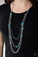 Load image into Gallery viewer, Paparazzi Glamour Grotto - Blue Beads - Silver Multi Layered Necklace &amp; Earrings - $5 Jewelry With Ashley Swint