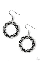 Load image into Gallery viewer, Paparazzi Global Glow - Black - Marquise Cut Glittery Rhinestones - Hoop Earrings - $5 Jewelry With Ashley Swint