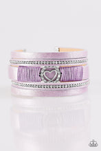 Load image into Gallery viewer, Paparazzi It Takes Heart - Purple Leather - White Rhinestones - Bracelet - $5 Jewelry With Ashley Swint