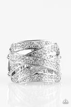 Load image into Gallery viewer, Paparazzi Life In The Glitter Lane - White Rhinestone Ring - 2019 Encore Exclusive - $5 Jewelry With Ashley Swint