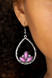 Paparazzi Lotus Laguna - Purple Beads - Silver Earrings - $5 Jewelry With Ashley Swint