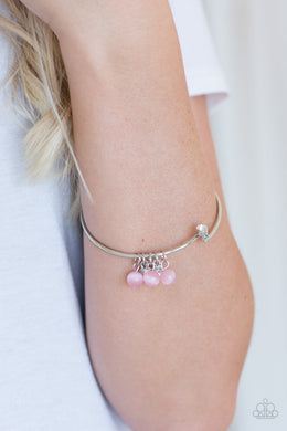 Paparazzi Marine Melody - Pink - White Rhinestones - Bracelet - $5 Jewelry With Ashley Swint