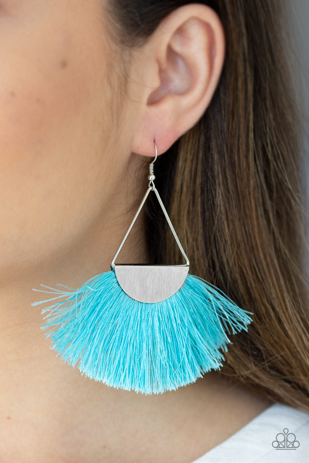 Paparazzi Modern Mayan - Blue - Thread / Fringe Earrings - $5 Jewelry With Ashley Swint