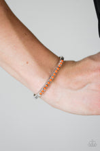 Load image into Gallery viewer, Paparazzi New Age Traveler - Orange Beads - Silver Cuff Bracelet - $5 Jewelry With Ashley Swint