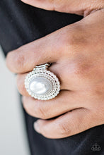 Load image into Gallery viewer, Paparazzi Opulently Olympian - Silver Pearl - Rhinestone Ring - $5 Jewelry With Ashley Swint