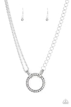 Load image into Gallery viewer, Paparazzi Razzle Dazzle - White Rhinestones - Silver Necklace and matching Earrings - ENCORE EXCLUSIVE 2020 - $5 Jewelry with Ashley Swint