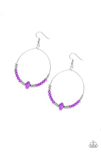 Load image into Gallery viewer, Paparazzi Retro Rural - Purple Beads - Silver Earrings - $5 Jewelry With Ashley Swint