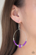 Load image into Gallery viewer, Paparazzi Retro Rural - Purple Beads - Silver Earrings - $5 Jewelry With Ashley Swint