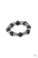 Load image into Gallery viewer, Paparazzi Ruling Class Radiance - Black - Stones - Silver Beads - Stretchy Band Bracelet - $5 Jewelry with Ashley Swint