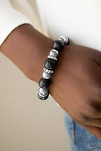 Load image into Gallery viewer, Paparazzi Ruling Class Radiance - Black - Stones - Silver Beads - Stretchy Band Bracelet - $5 Jewelry with Ashley Swint