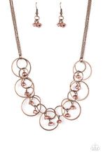 Load image into Gallery viewer, Paparazzi Seafront Scene - Copper - Interlocking Hoops - Necklace &amp; Earrings - $5 Jewelry With Ashley Swint