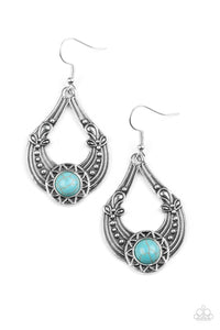 Paparazzi Sol Sonata - Blue Stone - Silver Fishhook Earrings - $5 Jewelry With Ashley Swint