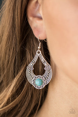 Paparazzi Sol Sonata - Blue Stone - Silver Fishhook Earrings - $5 Jewelry With Ashley Swint