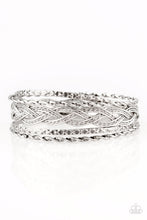 Load image into Gallery viewer, Paparazzi Straight Street - Silver - Set of 5 Bangle Bracelets - $5 Jewelry with Ashley Swint