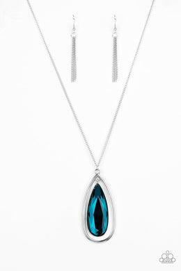 Paparazzi Accessories - The Royal Coronation - Blue - Teardrop Gem - Necklace and matching Earrings - $5 Jewelry with Ashley Swint