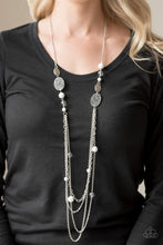 Load image into Gallery viewer, Paparazzi The SUMMERTIME Of Your Life! - White Beads - Silver Chains - Necklace &amp; Earrings - $5 Jewelry With Ashley Swint