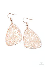 Load image into Gallery viewer, Paparazzi Time To LEAF - Rose Gold - Leafy Filigree - Earrings - $5 Jewelry With Ashley Swint