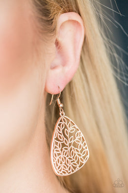 Paparazzi Time To LEAF - Rose Gold - Leafy Filigree - Earrings - $5 Jewelry With Ashley Swint