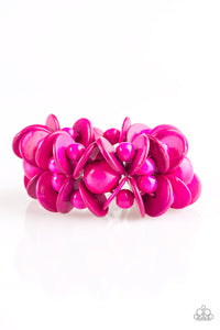 Paparazzi Tropical Temptress - Pink Wooden Bracelet - $5 Jewelry With Ashley Swint