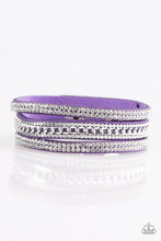 Load image into Gallery viewer, Paparazzi Unstoppable - Purple - Rhinestone Wrap Snap Bracelet - $5 Jewelry With Ashley Swint