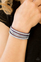 Load image into Gallery viewer, Paparazzi Unstoppable - Purple - Rhinestone Wrap Snap Bracelet - $5 Jewelry With Ashley Swint
