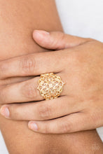 Load image into Gallery viewer, Paparazzi Victorian Valor - Gold - Shimmery Filigree Vines - Ring - $5 Jewelry with Ashley Swint