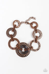 Paparazzi Way Wild - Copper - Stamped and Hammered - Shimmery Copper Bracelet - $5 Jewelry With Ashley Swint
