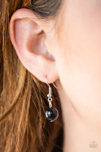 Paparazzi Weekday Wedding - Black Beads - Silver Chain Necklace & Earrings - $5 Jewelry with Ashley Swint