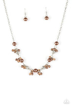 Load image into Gallery viewer, Paparazzi Weekday Wedding - Brown Pearls - Silver Chain Necklace &amp; Earrings - $5 Jewelry With Ashley Swint