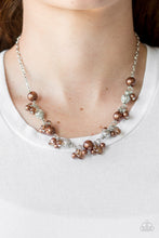 Load image into Gallery viewer, Paparazzi Weekday Wedding - Brown Pearls - Silver Chain Necklace &amp; Earrings - $5 Jewelry With Ashley Swint