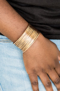 Paparazzi Wire Warrior - Gold - Bracelet - $5 Jewelry With Ashley Swint