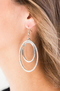 Paparazzi Wrapped In Wealth - White Rhinestone - Earrings - $5 Jewelry With Ashley Swint