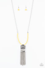 Load image into Gallery viewer, Paparazzi Mayan Masquerade - Yellow Beads - Silver Necklace and matching Earrings - $5 Jewelry With Ashley Swint