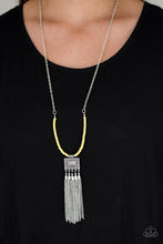 Load image into Gallery viewer, Paparazzi Mayan Masquerade - Yellow Beads - Silver Necklace and matching Earrings - $5 Jewelry With Ashley Swint