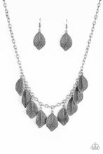 Load image into Gallery viewer, Paparazzi A True Be-LEAF-er - Silver - Antiqued Silver Leaves - Necklace &amp; Earrings - $5 Jewelry with Ashley Swint