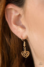 Load image into Gallery viewer, Paparazzi Another Love Story - Gold - Heart Necklace &amp; Earrings - $5 Jewelry with Ashley Swint