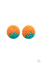 Load image into Gallery viewer, Paparazzi As Happy As Can BEAD - Orange - Turquoise Seed Beads - Post Earrings - $5 Jewelry with Ashley Swint