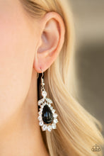Load image into Gallery viewer, Paparazzi Award Winning Shimmer - Black - White Rhinestones - Teardrop Earrings - $5 Jewelry With Ashley Swint