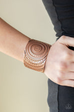 Load image into Gallery viewer, Paparazzi Bare Your SOL - Copper - Sunburst Textures - Cuff Bracelet - $5 Jewelry With Ashley Swint