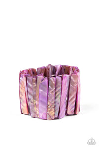 Paparazzi Beach Blast - PURPLE - Shell Like Pieces - Stretchy Bands - Beach Bracelet - $5 Jewelry with Ashley Swint