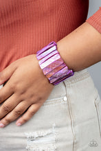 Load image into Gallery viewer, Paparazzi Beach Blast - PURPLE - Shell Like Pieces - Stretchy Bands - Beach Bracelet - $5 Jewelry with Ashley Swint