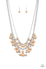 Load image into Gallery viewer, Paparazzi Beautifully Beaded - Brown Beads - Silver Chains Necklace and matching Earrings - $5 Jewelry With Ashley Swint