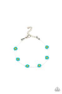 PRE-ORDER - Paparazzi Camp Flower Power - Blue - Bracelet - $5 Jewelry with Ashley Swint