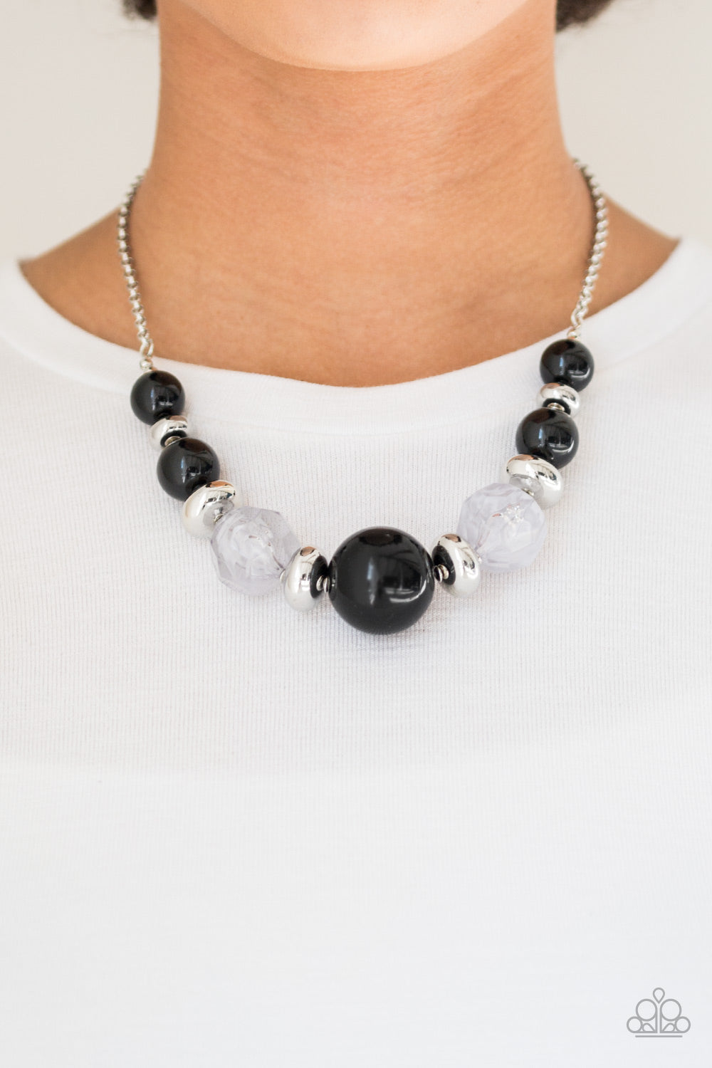 PRE-ORDER - Paparazzi Daytime Drama - Black - Necklace & Earrings - $5 Jewelry with Ashley Swint