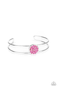 Paparazzi Dial Up The Dazzle - Pink Rhinestones - Silver Cuff Bracelet - $5 Jewelry With Ashley Swint